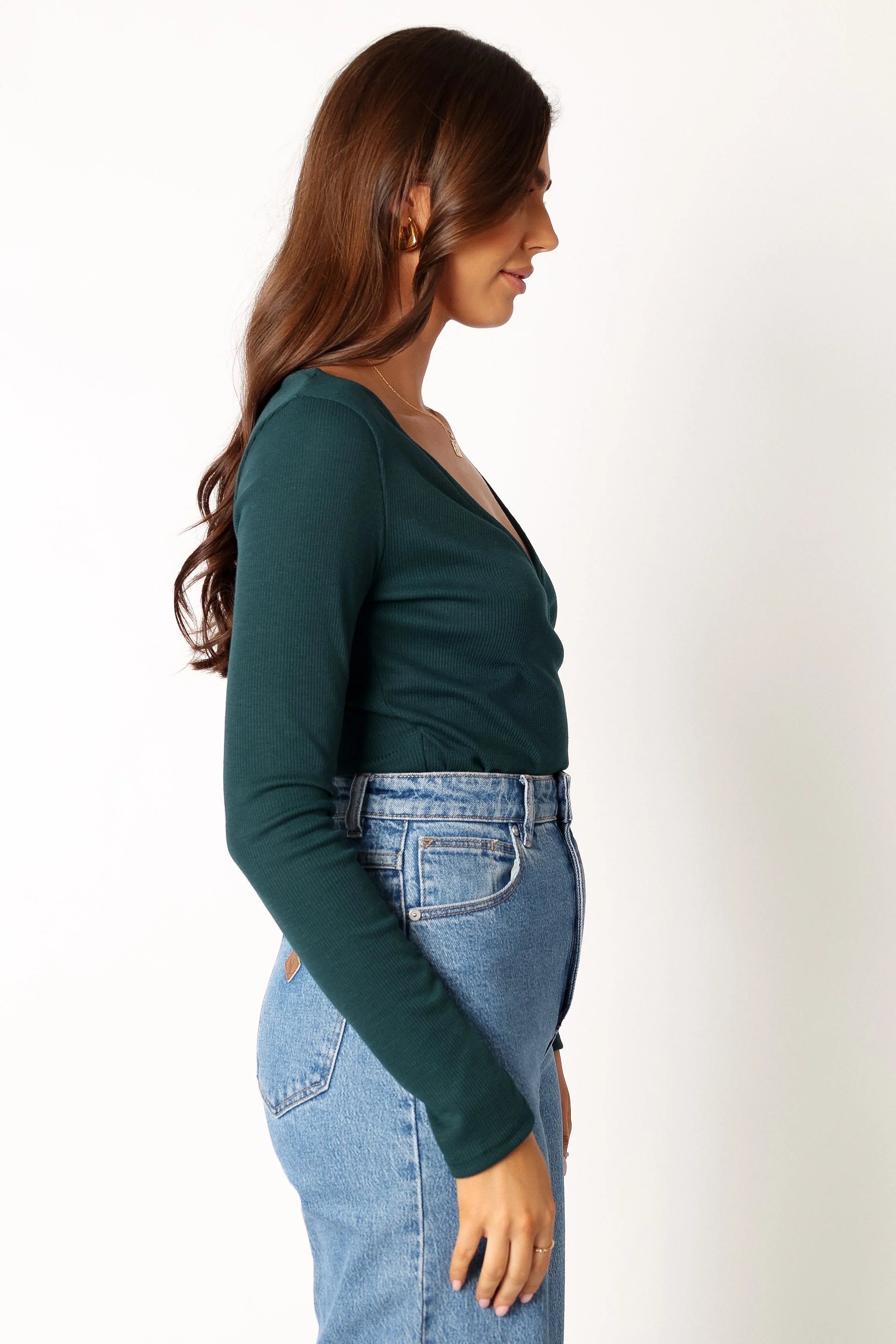 Wells Long Sleeve Bodysuit - Hunter Green - Image 5