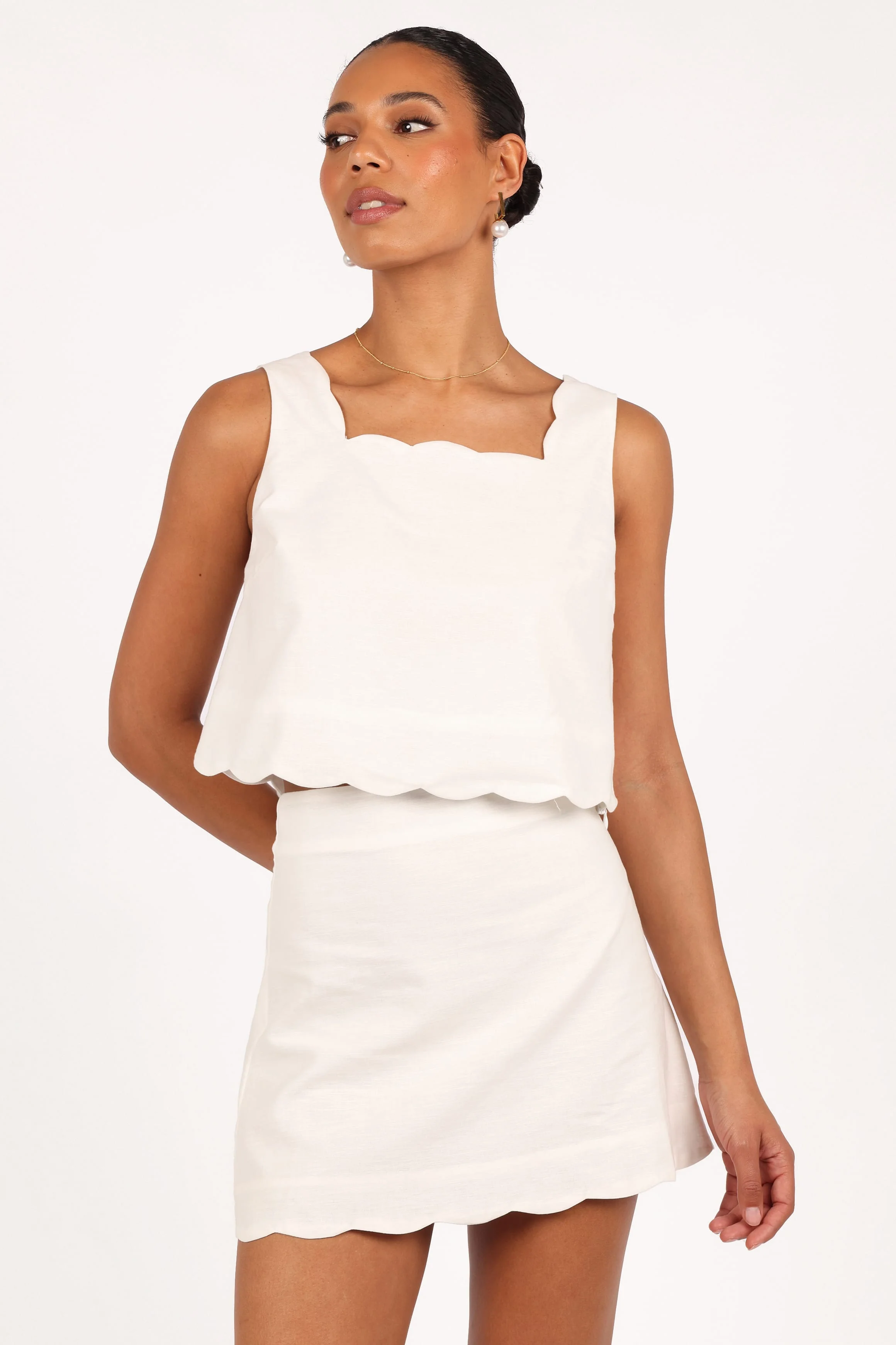 Wendie Scalloped Top - Cloud White - Image 4