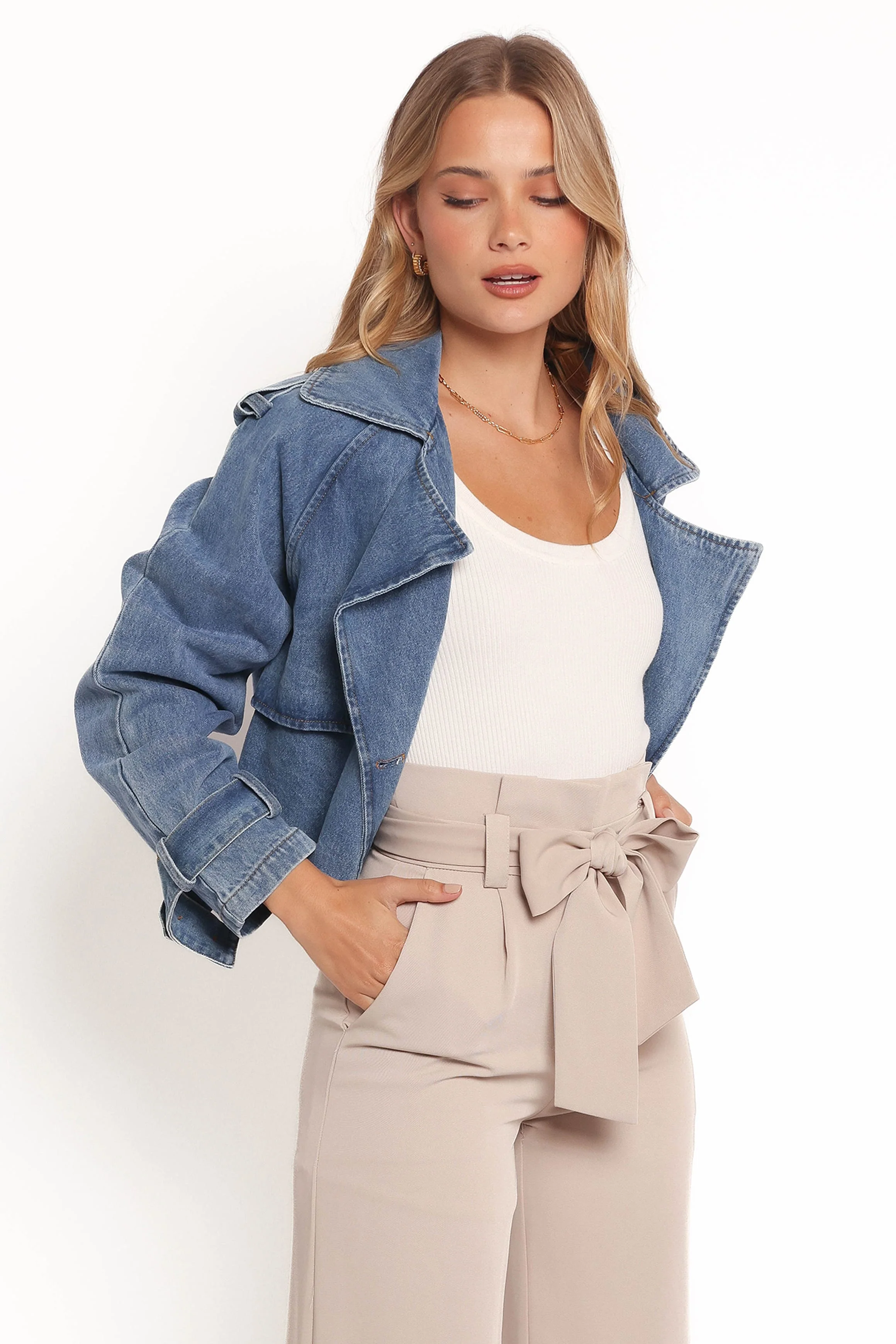 Westwood Waist Tie Denim Jacket - Denim - Image 7