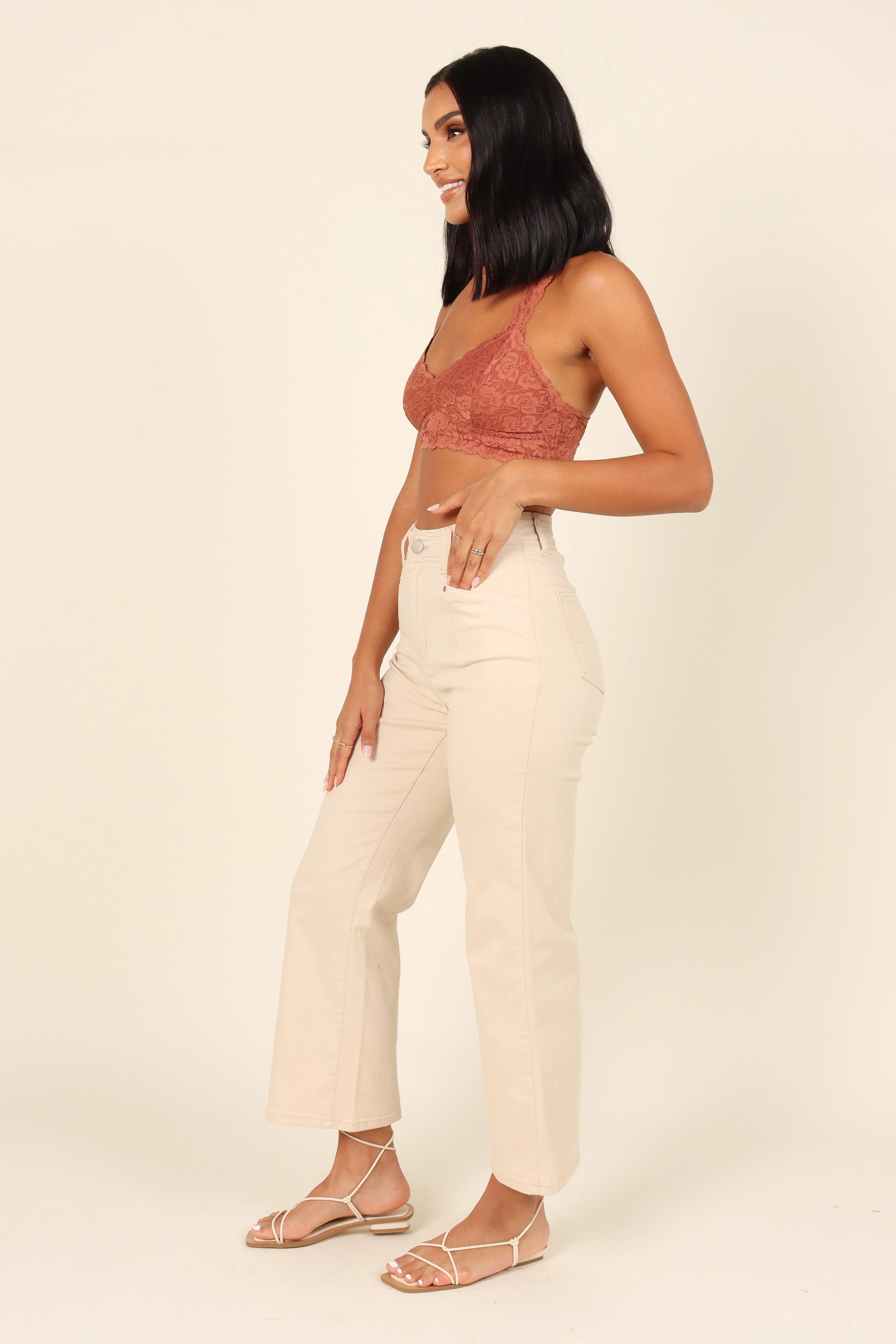 Whitney Lace Racerback Bralette - Rust - Image 5