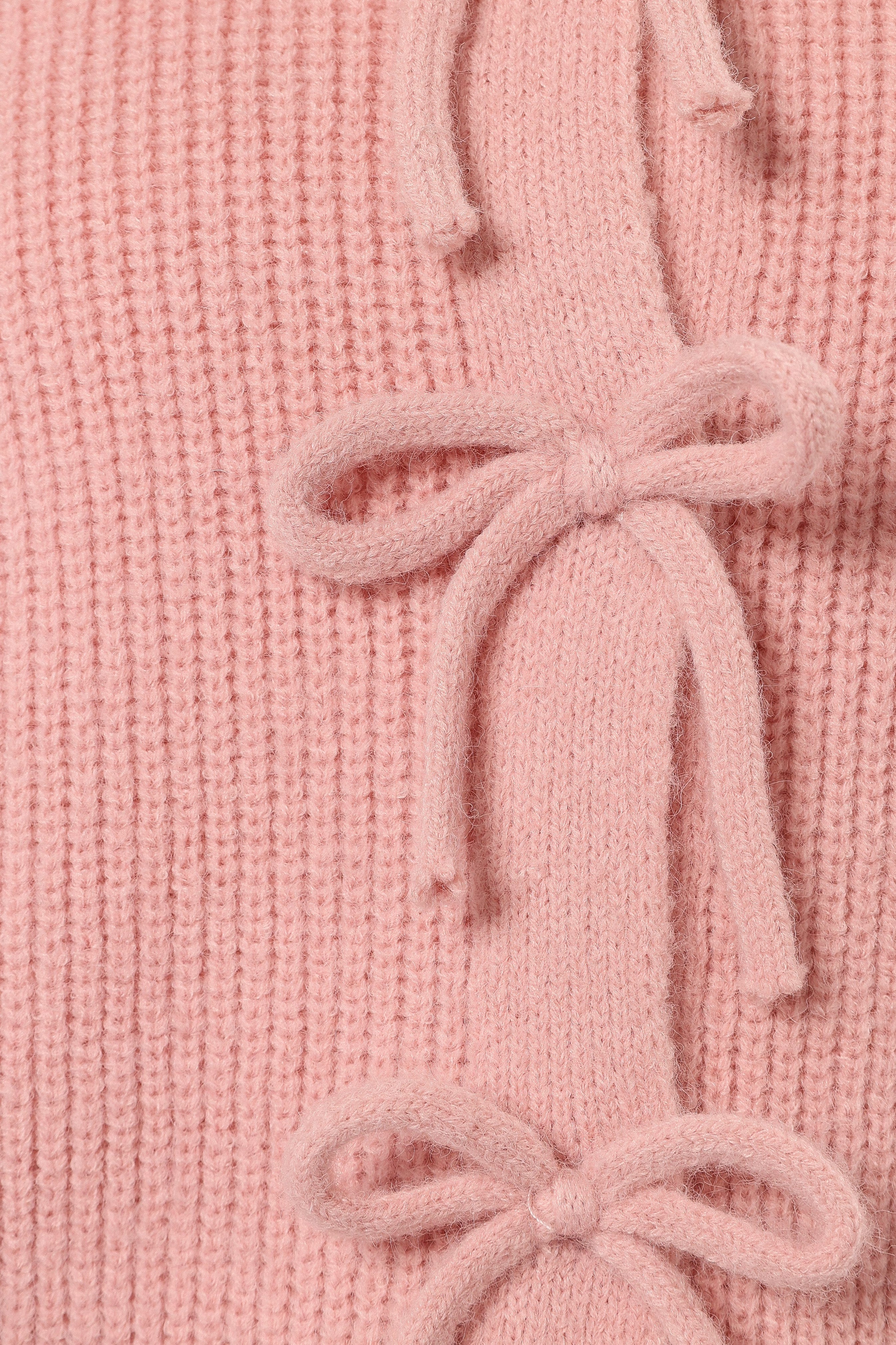 Wilde Bow Front Cardigan - Blush - Image 9