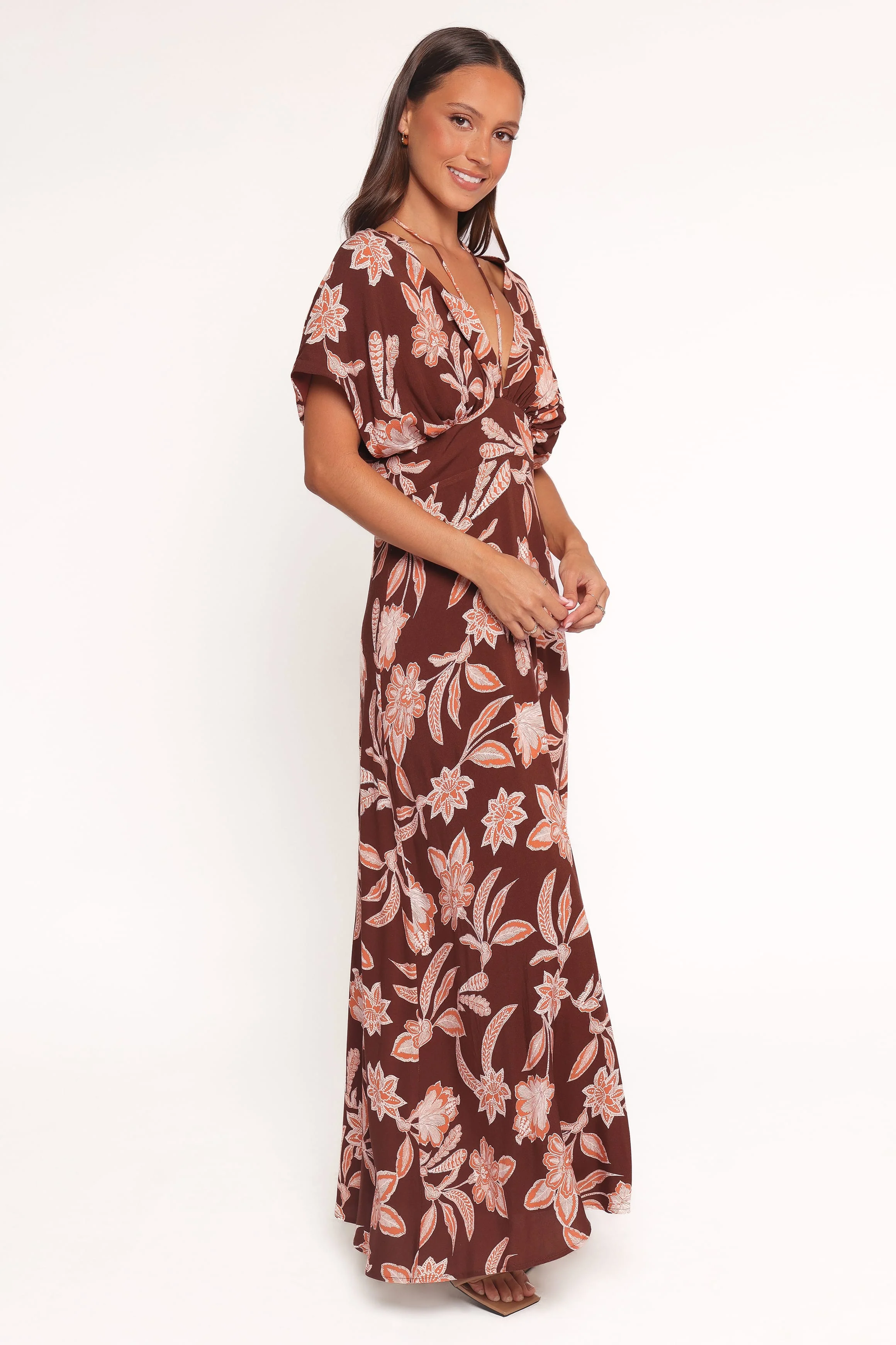 Yolande Midi Dress - Orange Floral - Image 3