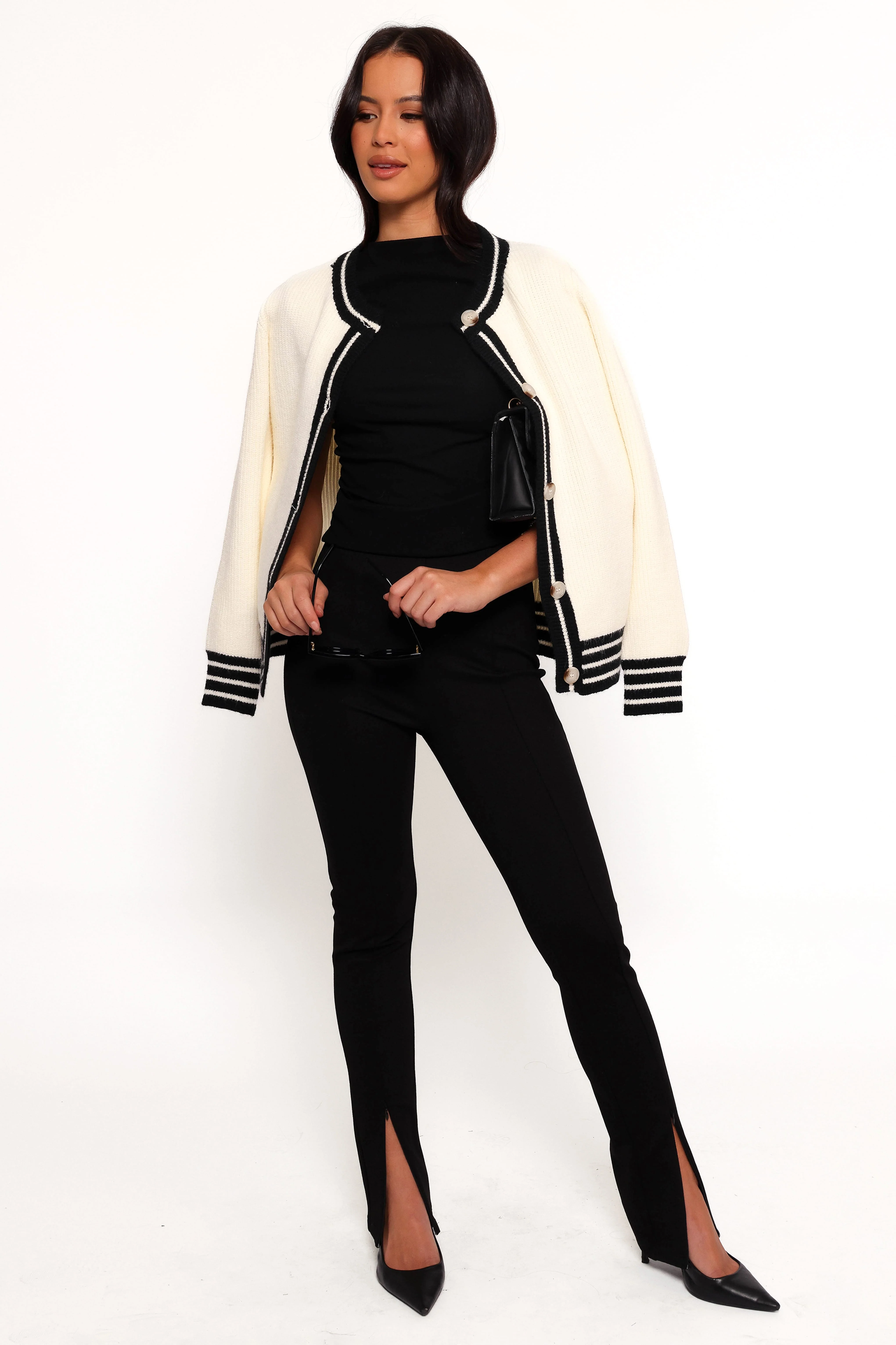 Yorkshire Contrast Hem Cardigan - Cream - Image 10