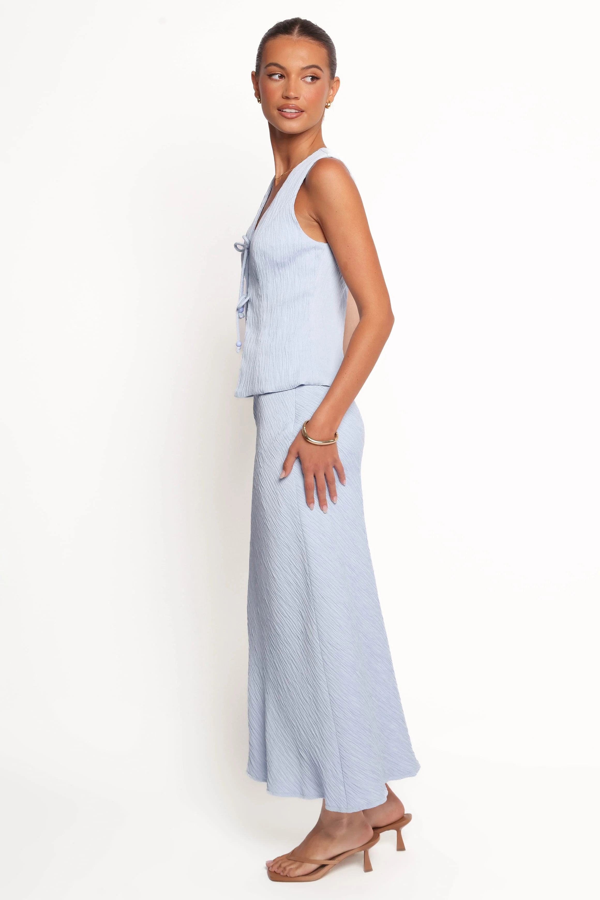 Ysolde Bow Detail Skirt Set - Light Blue - Image 4