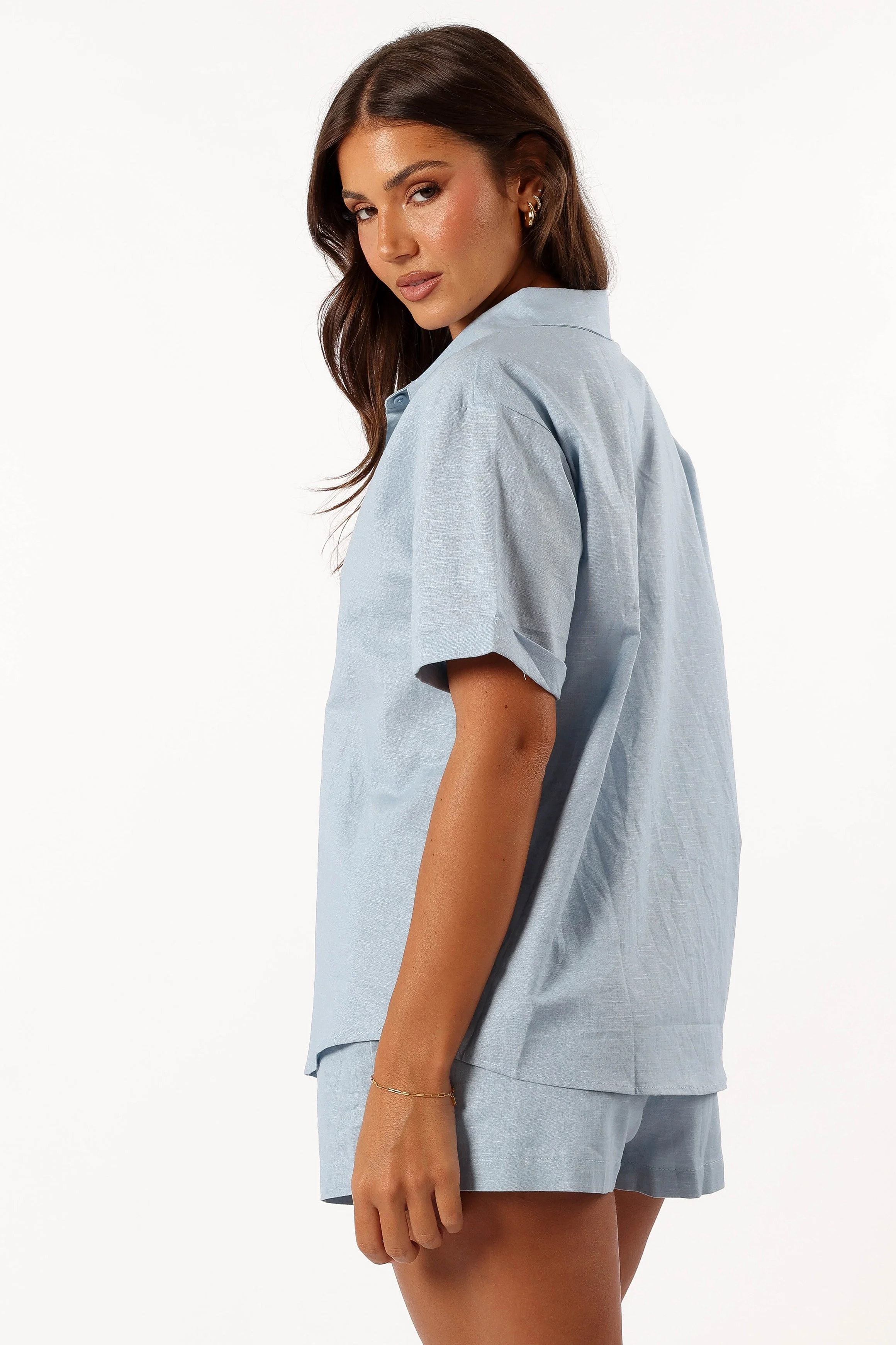 Yuma Button Down Top - Blue - Image 5