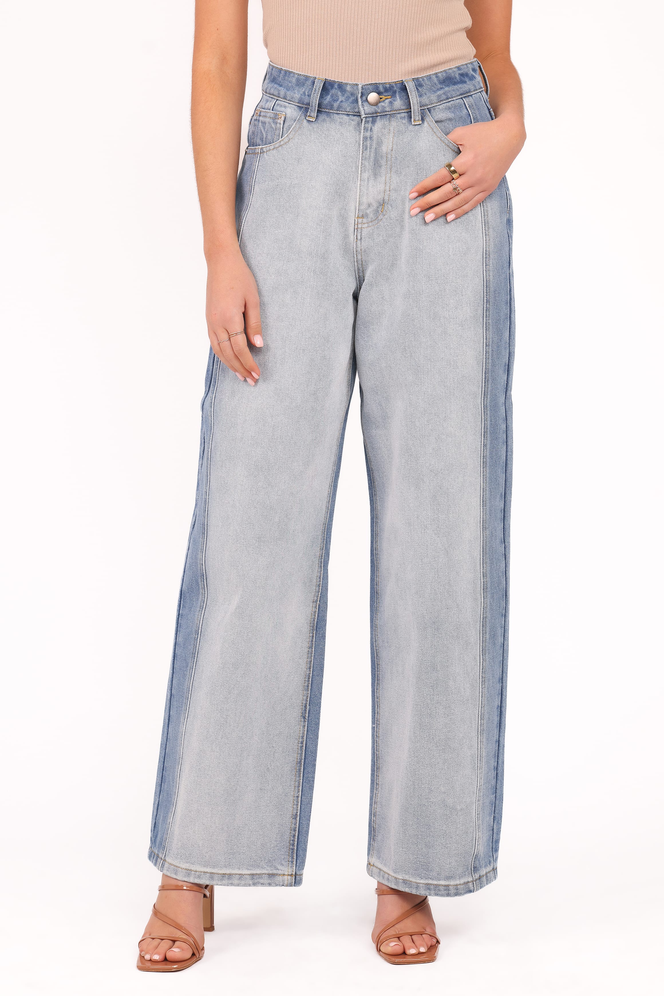 Yuri Wide Leg Jeans - Two Tone Blue - Image 2