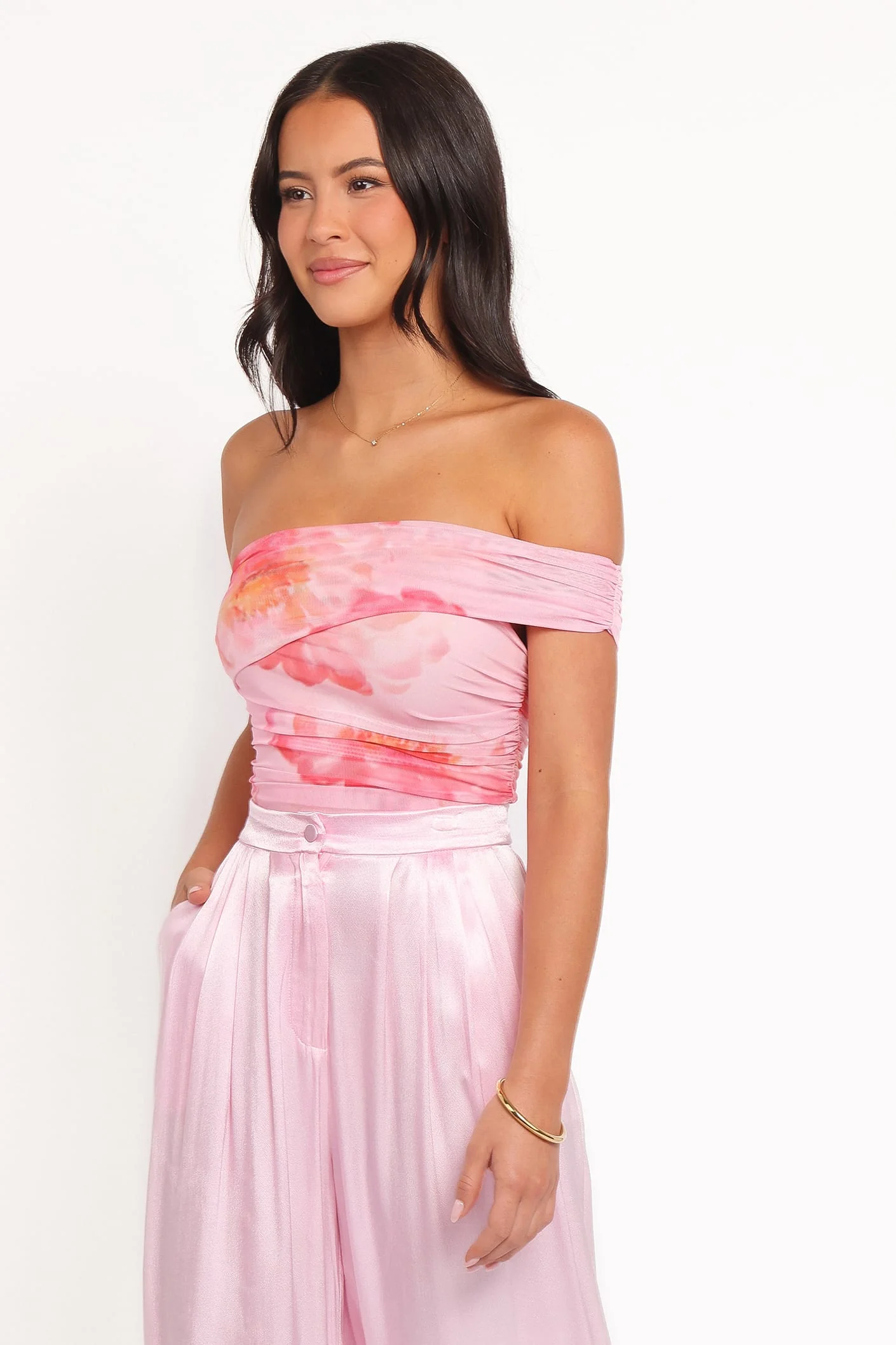 Zachary One Shoulder Top - Pink - Image 4