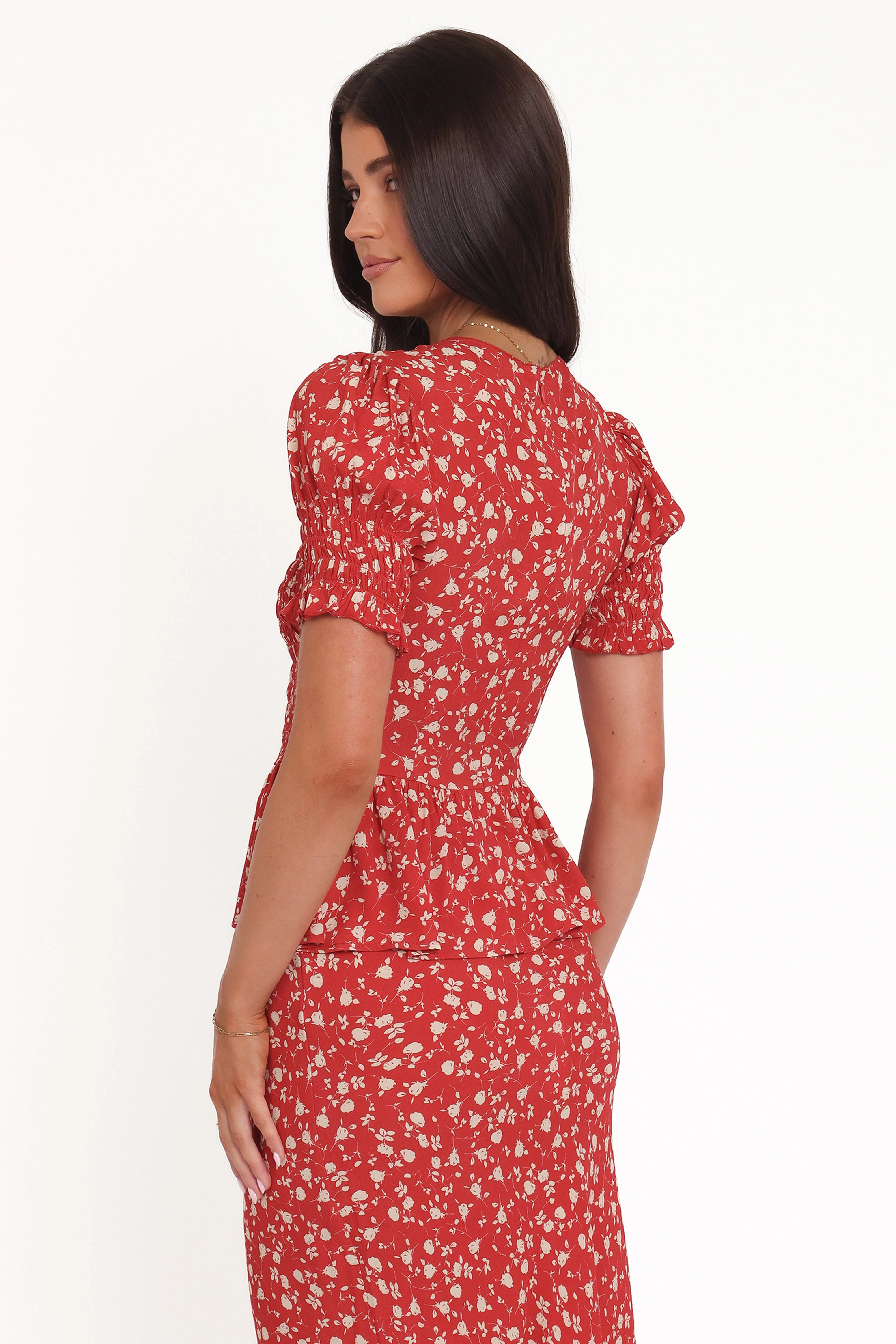 Zoella Peplum Top - Red Floral - Image 5