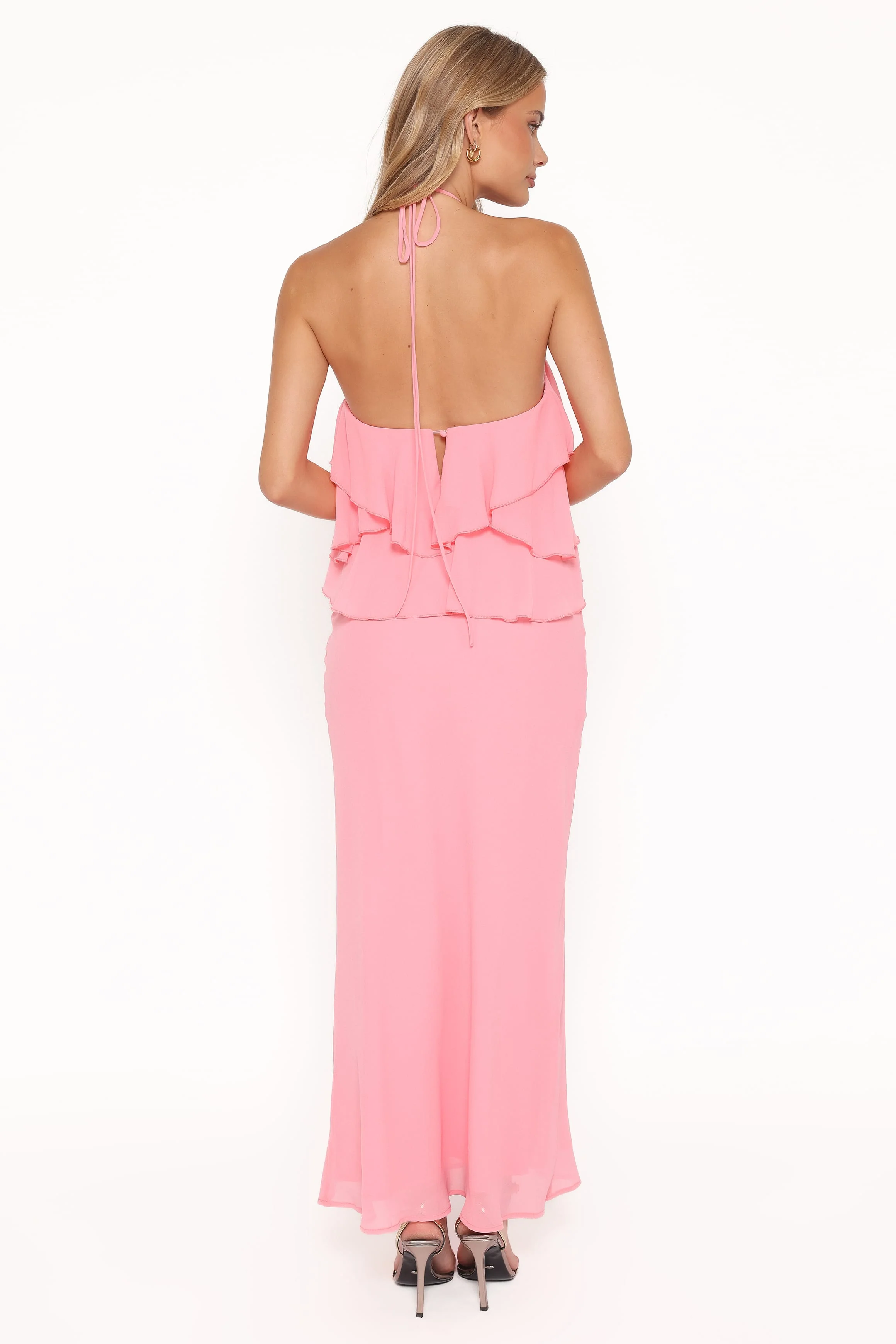 Zorina Halterneck Maxi Dress - Coral - Image 5