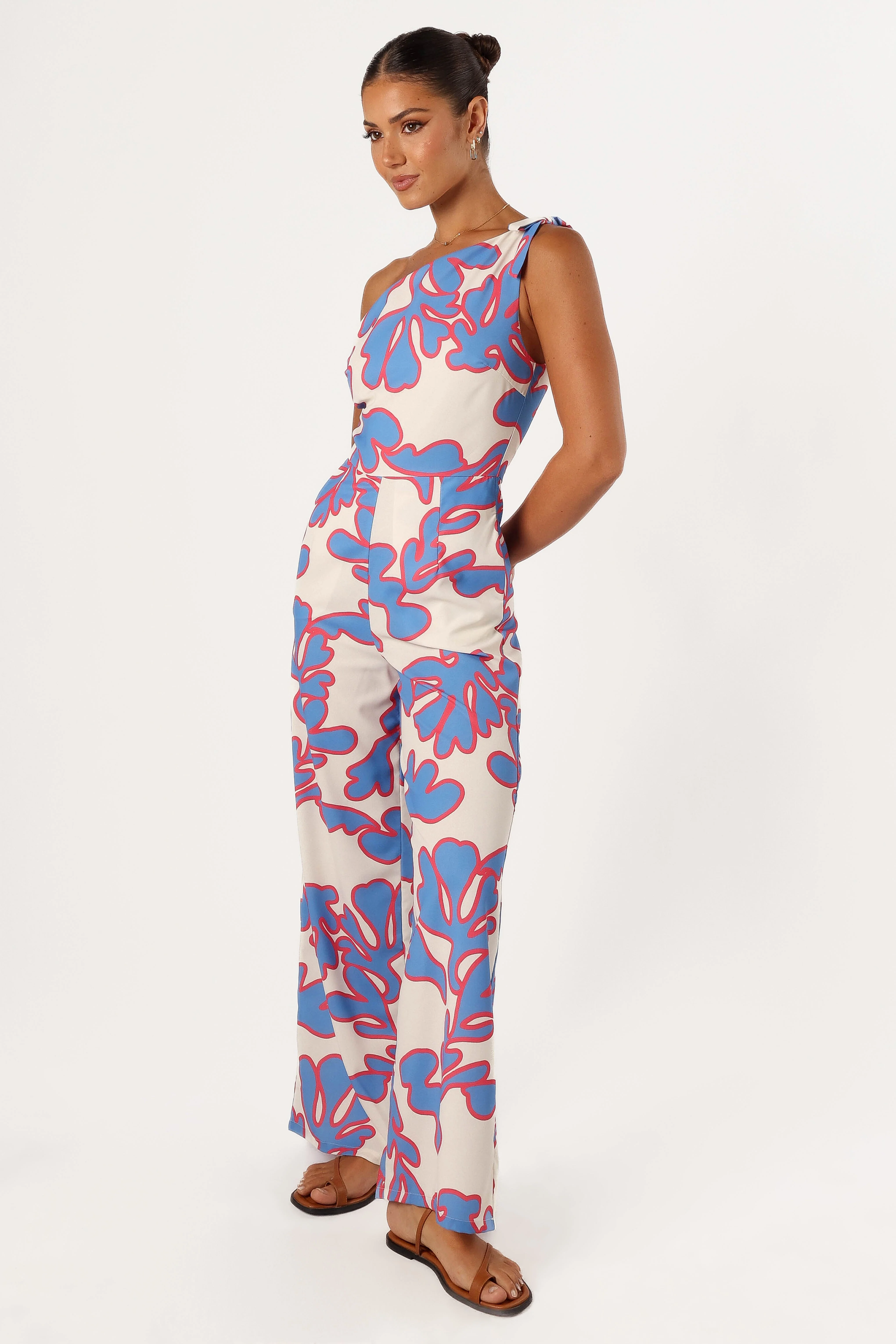 Zoya One Shoulder Jumpsuit - Flori Print - Image 2